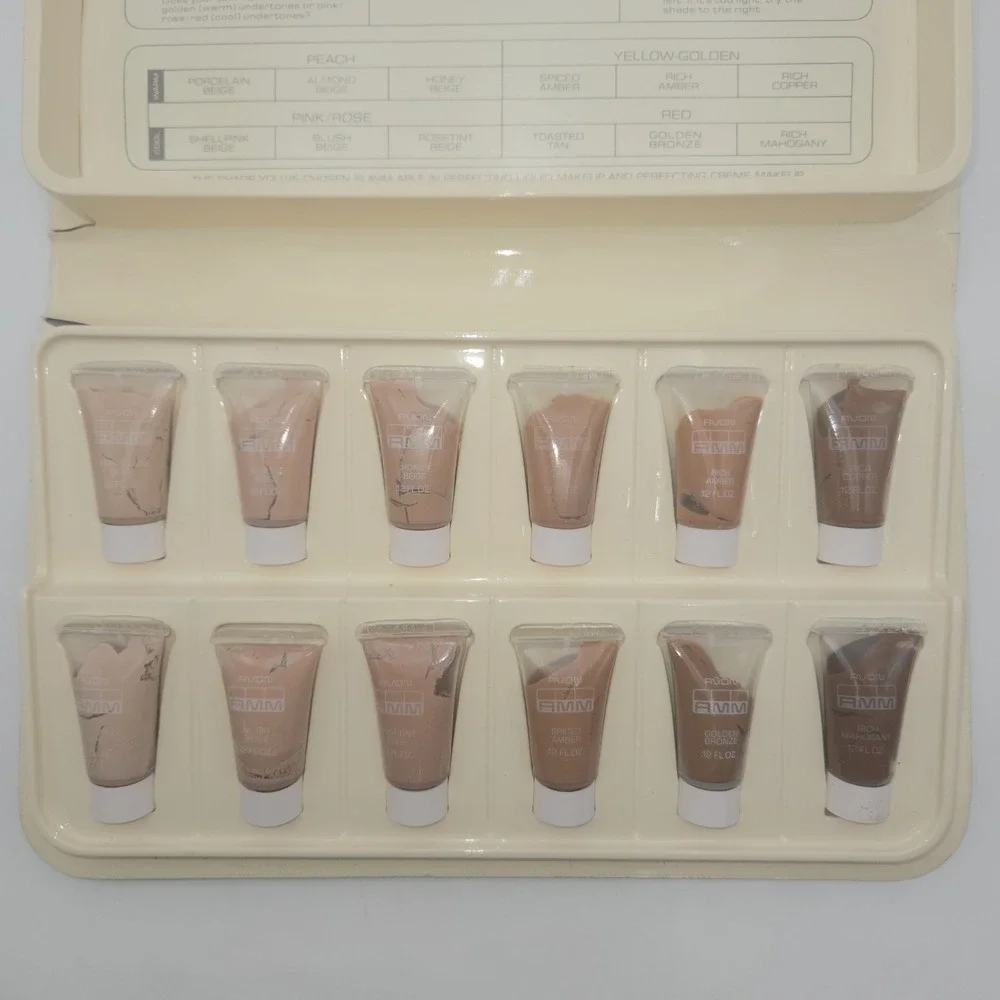 Vintage Avon AMM Advanced Moisture Makeup Demonstrator w Foundation Shade Kit Av